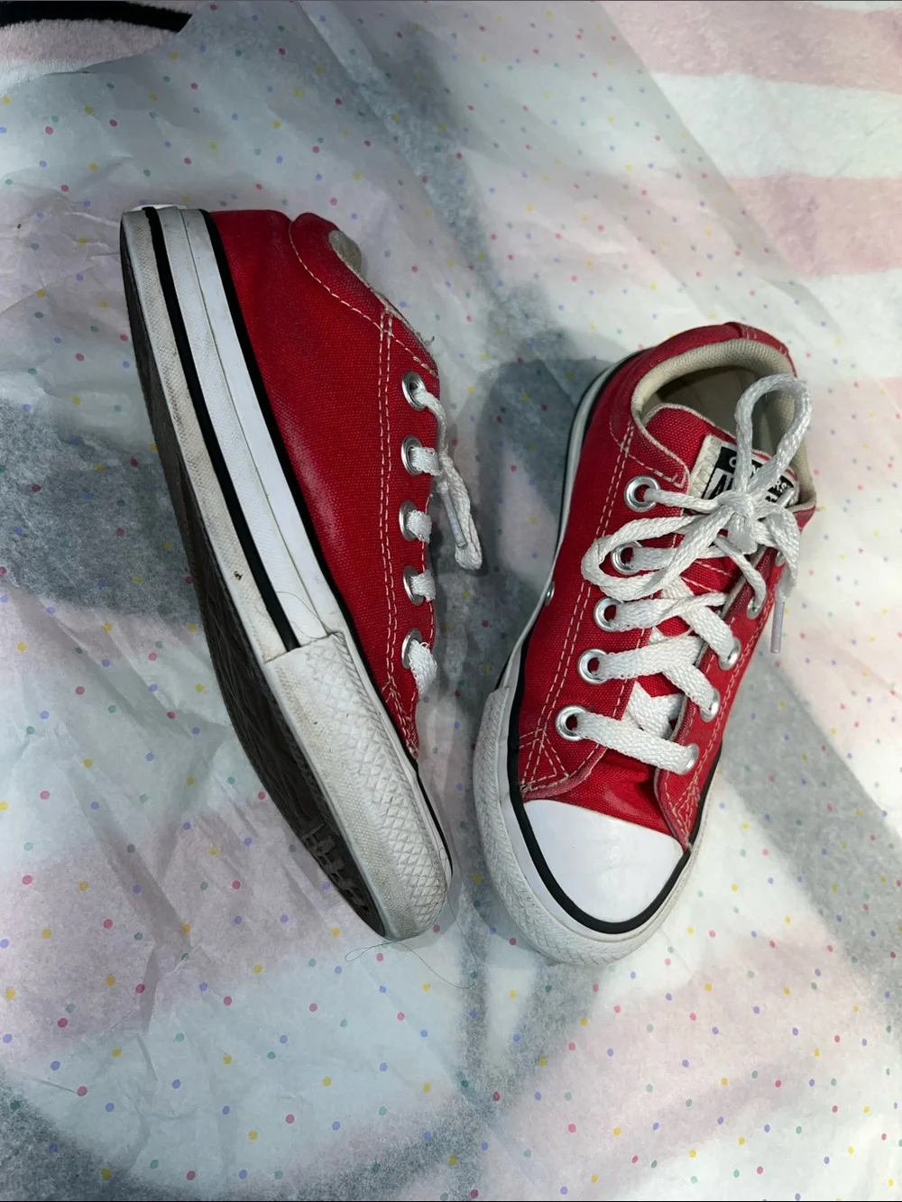 Converse Red and White Kids Sneakers